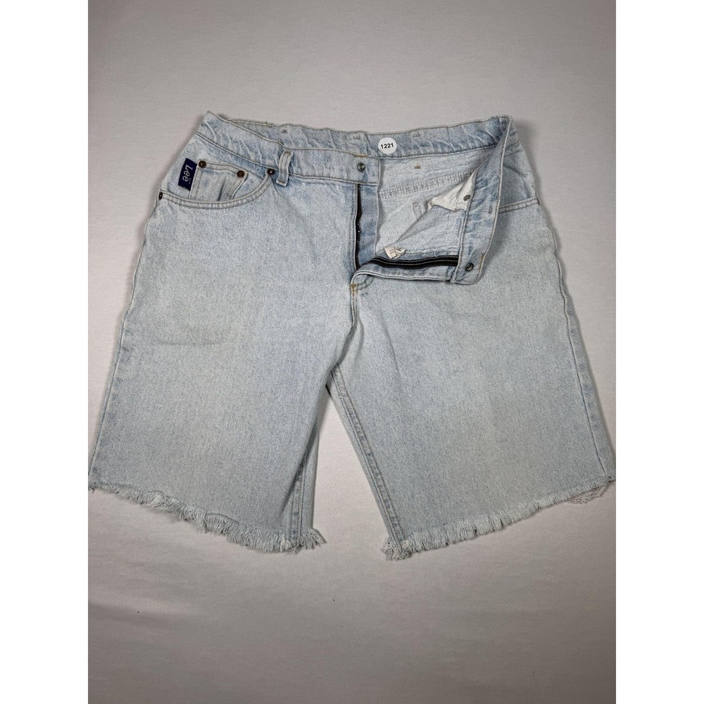 Vintage Lee Shorts Mens 36 Light Wash‎ Denim Bermuda Cutoff Raw Hem USA Casual